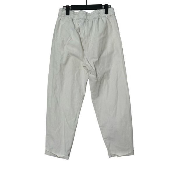 J.Crew Linen Cotton Blend Drawstring Pants in White Size 6 - Picture 5 of 14